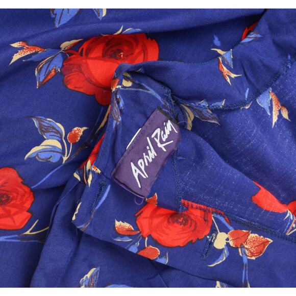 Vintage 80s does 40s Floral Peplum Waist Puff Sleeve Wiggle Pencil Midi Dress S - Picture 8 of 8